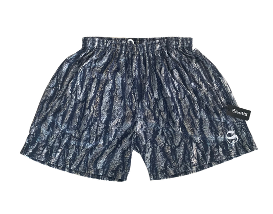DOUGLAS FIR TREE BARK CAMO MESH SHORTS
